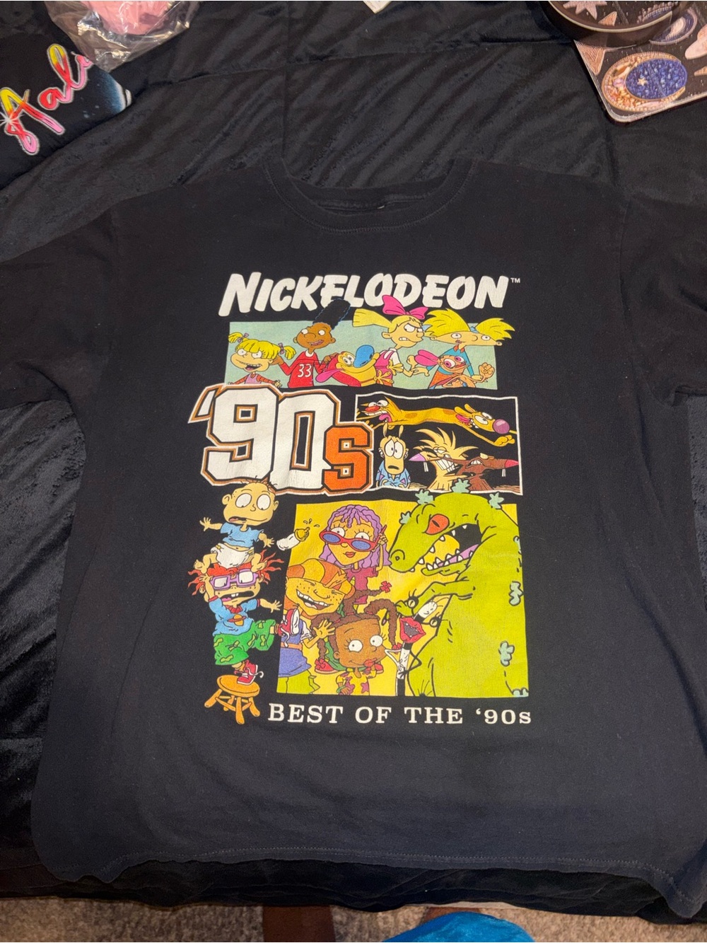 Nickelodeon Black '90s Cartoon Collage Tee